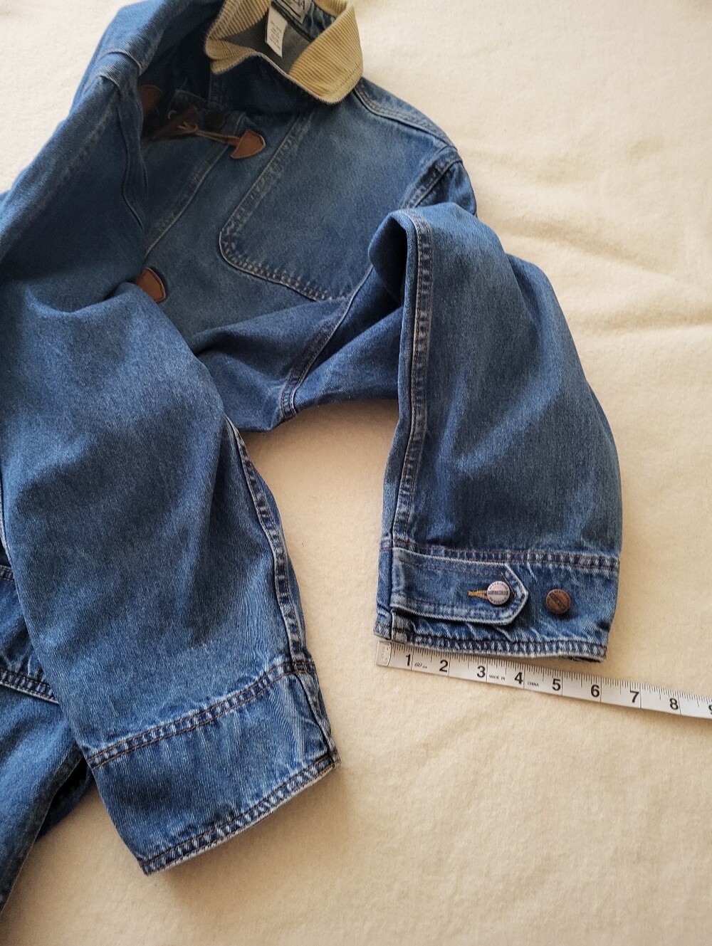 Vintage Long Denim Chore Coat Women's Size 22/24 Cotton Hong Kong - Picture 9 of 14